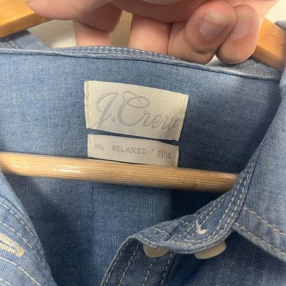 J. Crew Relaxed short-sleeve chambray popover size xxl denim cotton - Picture 6 of 6